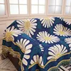 Daisy Jacquard Polyester Cotton Throw Woven Blanket Decor For Sofa