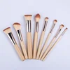 Custom Your Own Logo Foundation Contour Blusher Powder 8pcs Bamboo Makeup Brush Set