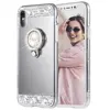 Shiny Bling Galaxy S9 S10 Makeup Phone Case Cover for Girls with Ring Holder ,for iPhone XS Glitter Case