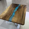 Soilid wood modern design epoxy counter top table