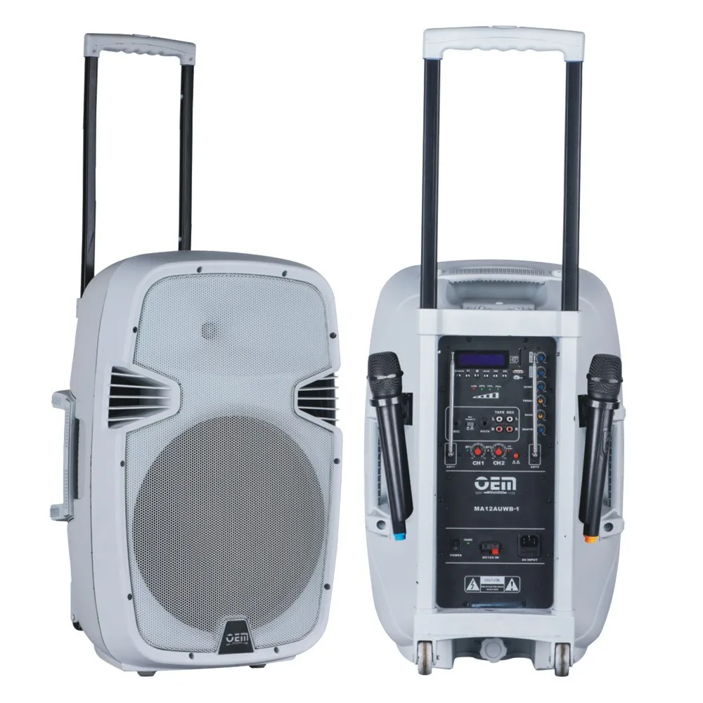 Active Trolley Speakers White Rechargeable 15 Inch Box To Sound - Buy Active Trolley Speakers 