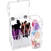 Custom Modern Clear Plastic Cosmetic Brush Organizer Acrylic Makeup Brush Holder Organizer with 3 Sponge Storage Drawers