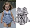 Baby Girls Romper Big Bow Design Baby Clothes Striped Sleeveless Toddler Wear