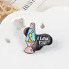 I lava you enamel lapel pin cartoon lava lamp brooch pin badges