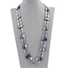 Fashion long freshwater pearl necklace sea shell beads necklace jewelry