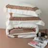 Hotel Bedsheet in Patchwork and Piping Design