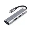 10201D New Product Portable Aluminum Alloy USB Type-C Hub to USB 3.0+USB 2.0 4 Ports USB-C charging C Type Hub