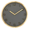 12 inch novelty made PU leather clock face round wood crafted frame wood clock hands modern silent home decor wall clock