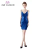 Hot sexy spaghetti strap mini sequence club dresses slim bodycon short cocktail dress