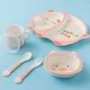Bamboo Fiber Tableware 5pcs set FDA certification children dinnerware sets