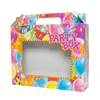 Custom Cartoon Printed Children Toy Packaging Display Corrugated Handle Paper Mailer Box with Window