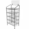 Mobile Bakery Wire Rack 4-layer Open Shelves Metal Shelving Display Store Wire Shelf Rack