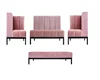 Factory price Baby Pink High back Sofa sets sectional sofa Modular Sofa Stainless Steel Leg for living room Club