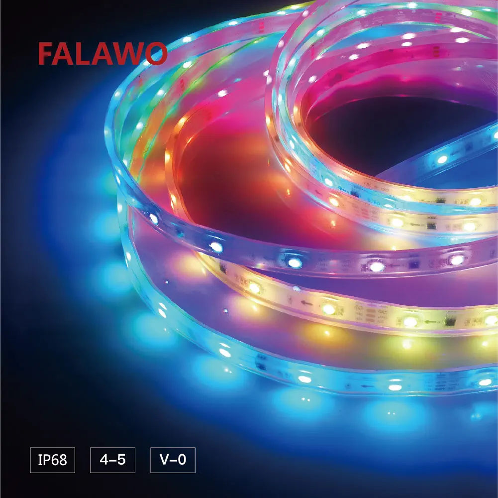 Falawo ip68 waterproof rgb led light strip