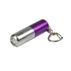 Mini Waterproof Aluminum Pill Bottle Holder Container Keychain light