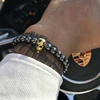 XULIN Black Stone Bead Skull Charms Hematite Bracelet For Womens Men luxury diy skull jewelry