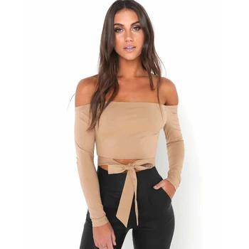 sexy wholesale clothes spring shoulder larger tops crop