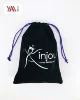 Velvet material customized logo velvet bag /black velvet gift pouch bag with hot stamping