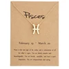 Promotional Gifts Friendship Gold Plating 12 Constellations Quote Card Pendant Necklace