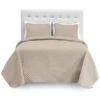 Premium Diamond Stitched 3 Piece Coverlet Set cheap price 100% polyester bedspread