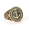 XULIN fashion titanium Anchor biker Finger Gold vintage stainless steel Rings men jewelry