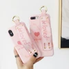 Pink Style Leather for Huawei Nova 3i Case with Hand Strap Couples Design for iPhone 7 Plus 8 X Phone Case and Accessories