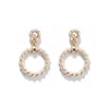 New Arrivals Fancy Gold 925 Round Shape Baroque Pearl Hoop Dangle Earrings Simple Hollow Geometric Circle Pearl Earrings