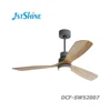 Wholesale home electric appliances AC low energy saving solid wood blade ceiling fans with LED lights and remote
