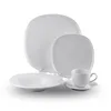 Wholesale cheap modern european german square white hotel restaurant kitchen porcelain ceramic dinnerware table ware sets