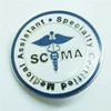 Custom personalized enamel round shape butterfly clasp pin badge