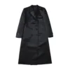 New in High Quality Classic Black Latest Design Double Breasted Long Men Coat Formal