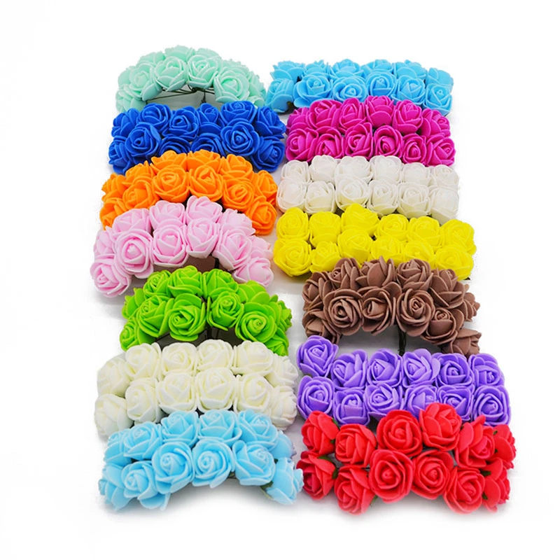 
roses flower heads Artificial Roses Flowers DIY 144 PCS head rose flowers Wedding Bride Bouquet PE Foam DIY 