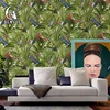 tropical forest birds butterflies design green leaves deeping embossed pvc wallpaper for living room decoration