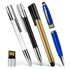 custom touch stylus ball pen Customize gift usb pen with laser lighter flash memory