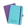 2019 Labon Stationary cuadernos escolares Leather Debossed Custom Logo Notebook with Pen Holder