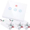 SMATRUL 3 gang smart Wireless touch Switch Light Glass Screen RF Remote Control 433MHZ Wall Panel button 110V 220V led Lamp