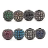 Brass metal jewelry accessories black large hole wholesale spacer beads for jewelry making cz micro pave beads charm beads
