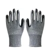 Custom Black Nitrile Dipped Anti Cut Gloves HPPE 13 Gauge Level 5 Non Slip Safty Gloves Industrial Work