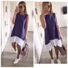 women tracksuit set Casual Loose Patchwork Sleeveless Ruffles O-Neck Mini Dress Fashion Women Dress women jumpsuits and rompers