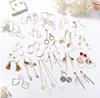 Hot sell Sweet Stainless steel Fashion marriage Jewelry Earrings Women Gold Plate triangle Geometric Luxury Drop Earrings