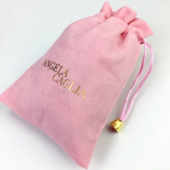 drawstring jewelry pouch velvet bag pink wholesale custom customized factory gift larger