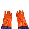 60 cm Orange seamless rough finish pvc protective long cuff safety glove