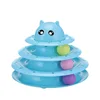 Speedypet Fun 3-Level Cartoon Lovely Plastic Interactive Ball Cat Tower Toys, Tower Of Tracks Cat Toy