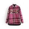 Distributor fashion plaid patchwork thicken women blouse shirt tops