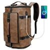 VICUNA POLO 2019 Ergonomic Single Shoulder Tote Laptop Backpack with Password Lock PU Leather USB Anti-theft Travel Backpack Bag