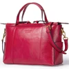 Contact'S Brand Wholesale Fashion Practical Adjustable Webbing Shoulder Strap Female Tote Bag Genuine Leather Women Handbag