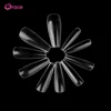 wholesale ABS material 500 pcs/ opp bag full cover nail tip transparent white creamy-white long fake nail tip ballerina nail tip