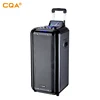 2019 CQA new private model dual 10" trolley wood speaker with wireless charge for mobile phone