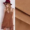 Good drapery soft polyester spandex four way stretch suede fabric for skirt