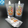 100ml/200ml/500ml packaging transparent plastic stand up spout pouch/ doypack for juice, milk, water clear front